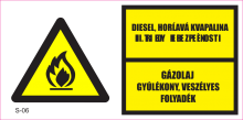 Gázolaj gyúlékony, veszélyes folyadék